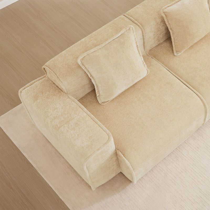 Glaquu Velvet Loveseat image number 4