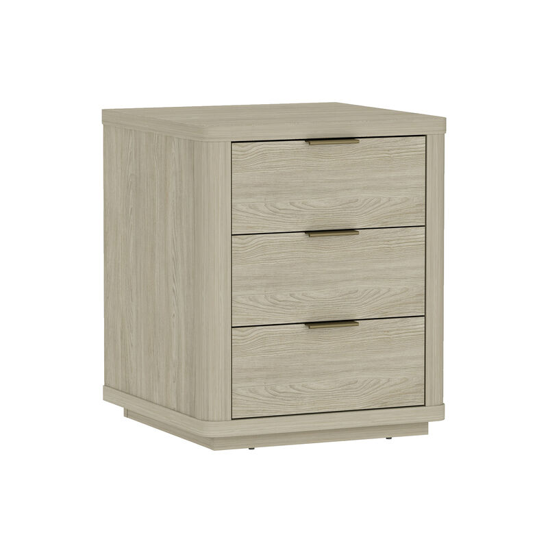 Evelyn Narrow 3-Drawer Nightstand in Gray