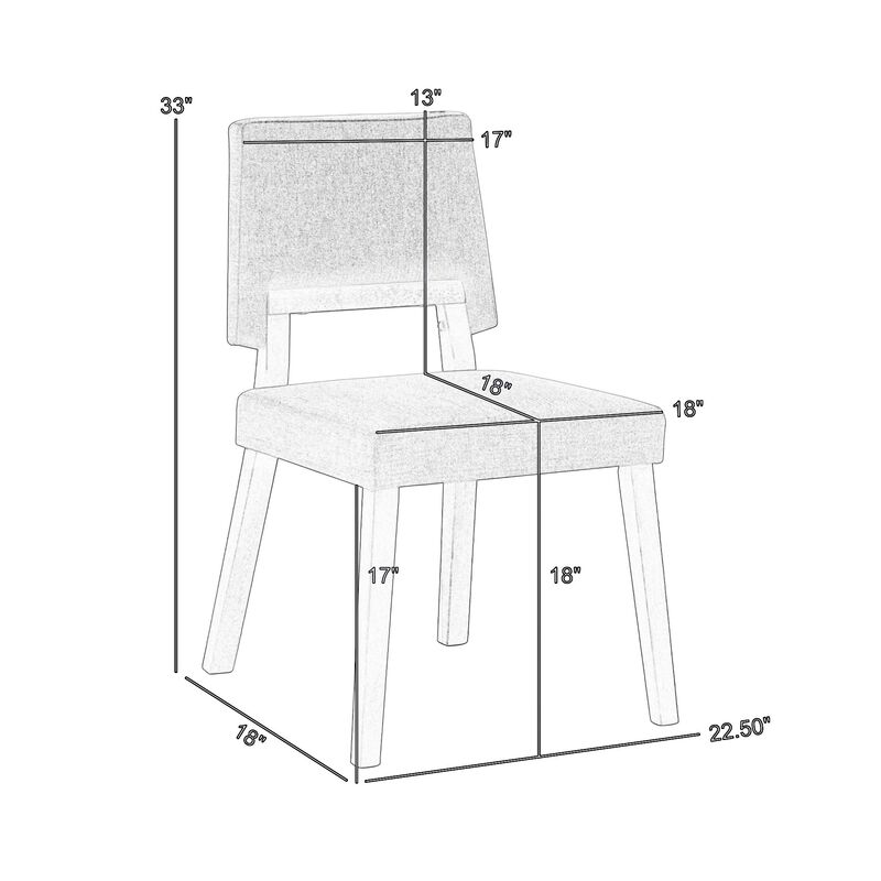 Yumi 23 Inch Dining Chair, Set of 2, Orange Fabric Seat, Walnut Brown - Benzara