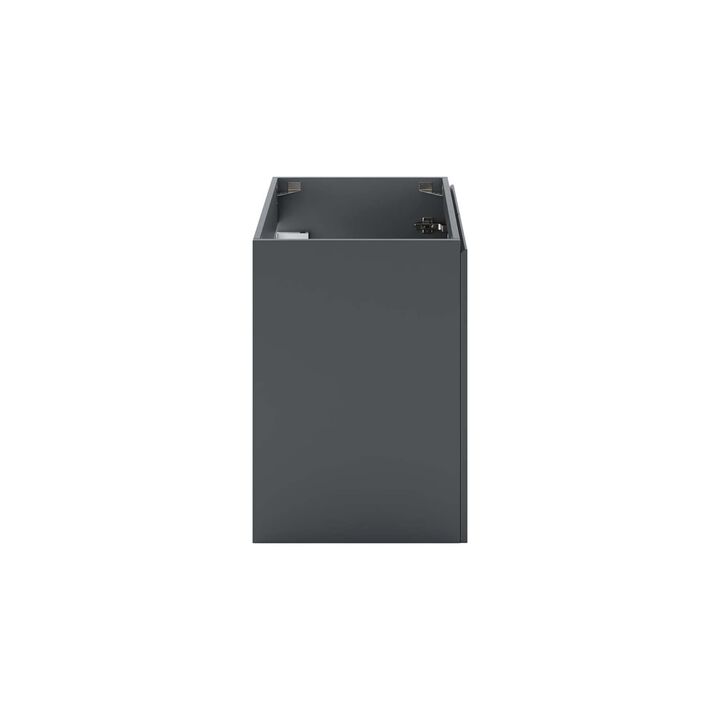 Modway Vitality 23" Plastic and Wood Wall-Mount Bathroom Vanity in Gray