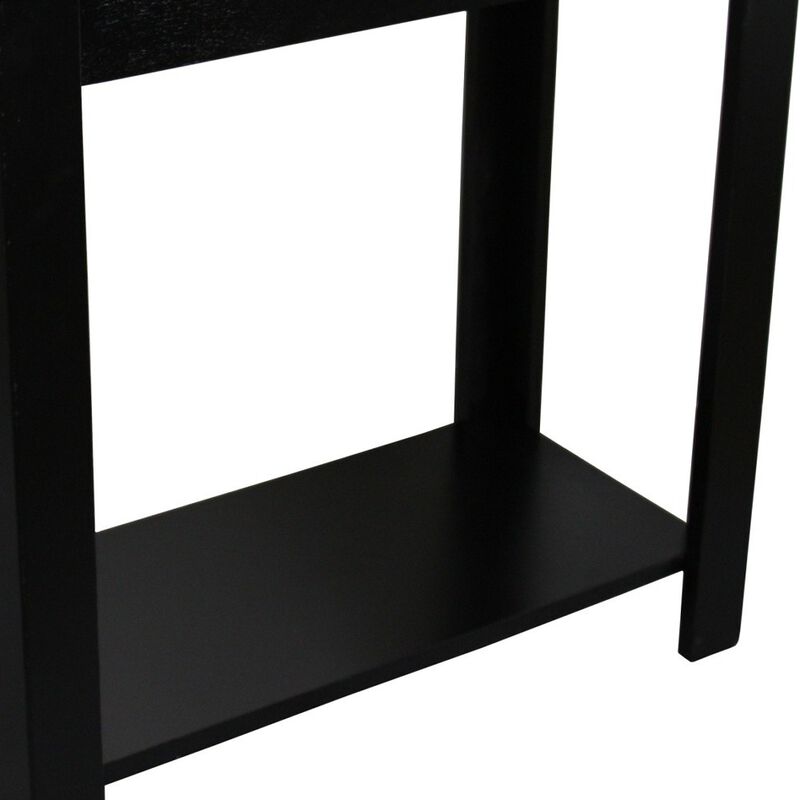 Hivvago 24 Inch Black End Table With Shelf