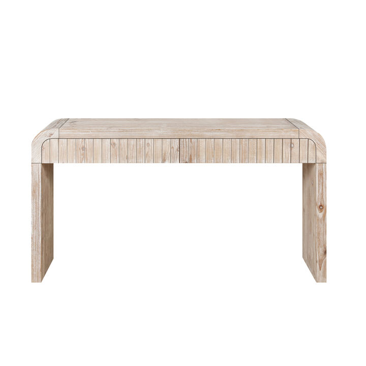 GOODSILO 59 Inch Vintage Crafted Farmhouse Console Entryway Table with Two Hidden Handle Drawers, Easy Assembly for Entrance, Dining, Living Room and Hallway Use