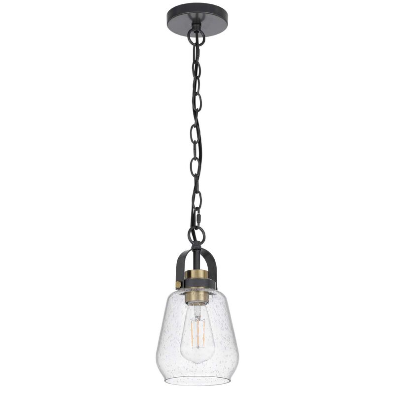 Lantern Accent Ceiling Pendant Light, Clear Glass Shade, 13 Inch Black image number 3