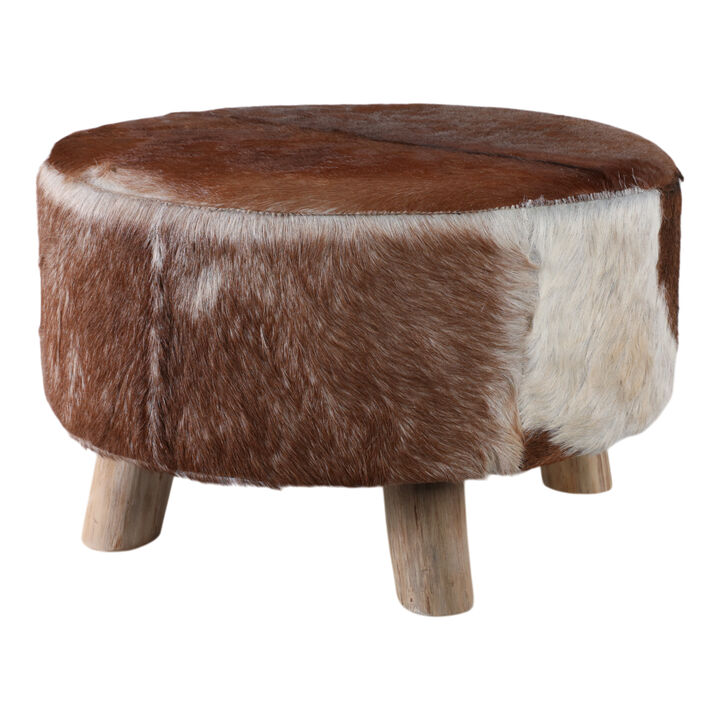 26x16 Cowhide Ottoman, Multi
