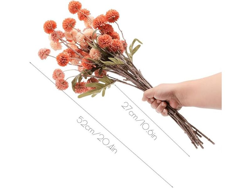 Orange Artificial Mum Flower Stems Vase Filler Fall Flowers image number 2