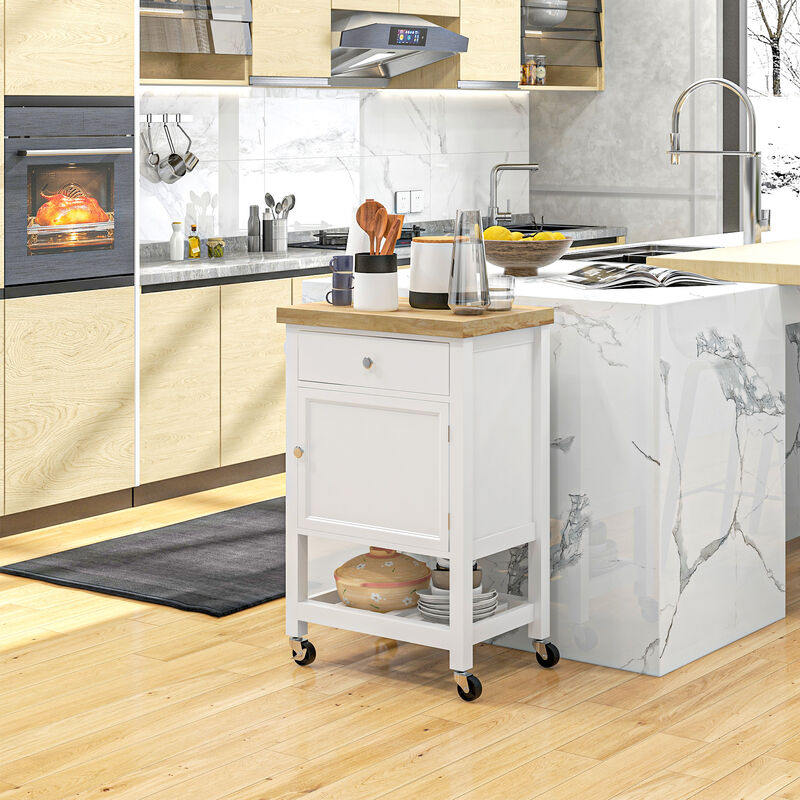 Hivvago Rolling Kitchen Island with Storage and Countertop image number 6