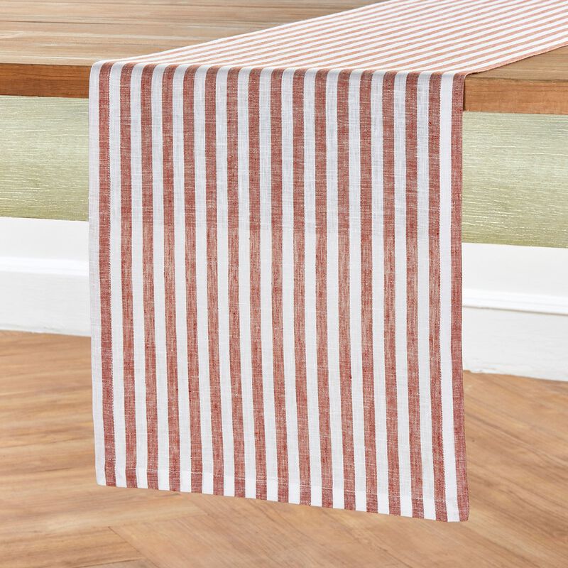 Solino Home 100% Pure Linen Table Runner - Amalfi Stripe