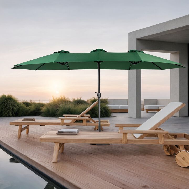 Mondawe 14.8 Ft Double Sided Outdoor Umbrella Rectangular Large with Crank
