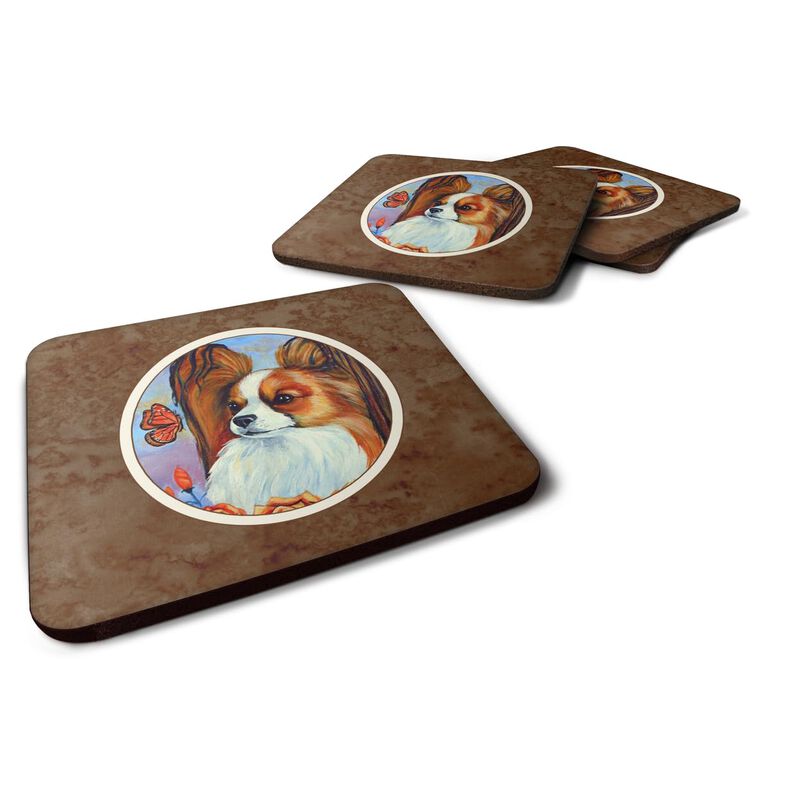 Caroline's Treasures 7039FC Papillon Foam Coasters (Set of 4), 3.5, Multicolor image number 0