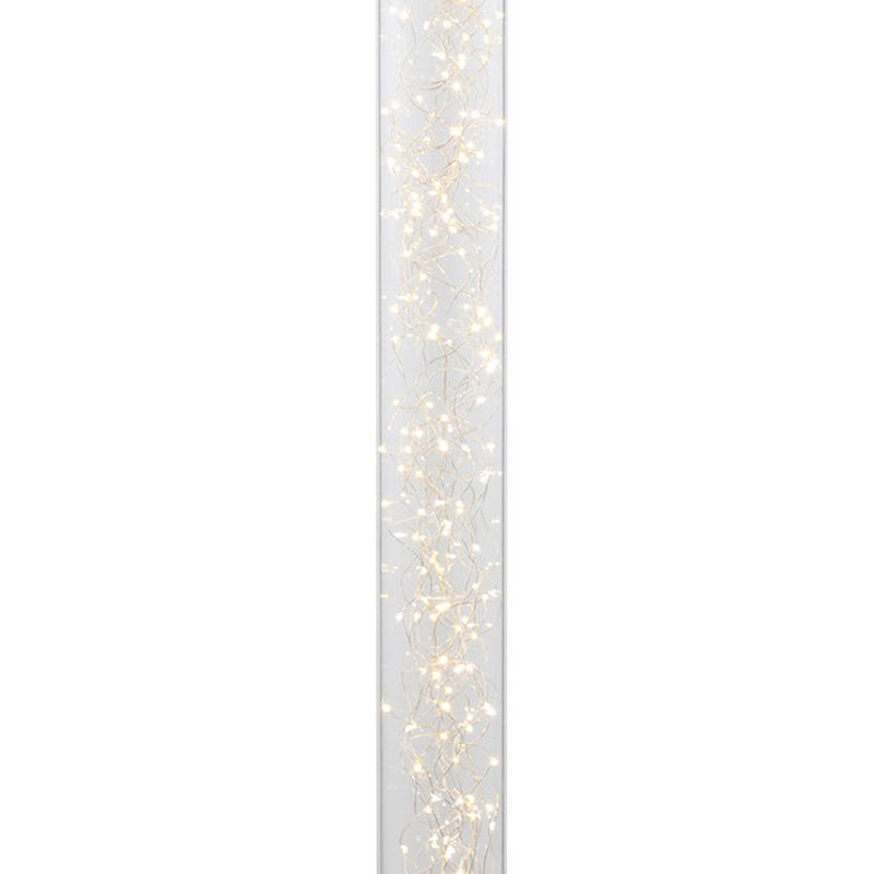 Floor Lamp with 360 Pieces LED Rope Bulbs, Silver-Benzara image number 3