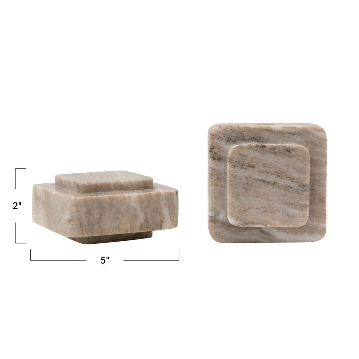 Heavy Duty Marble Bookends, Beige, Set of 2