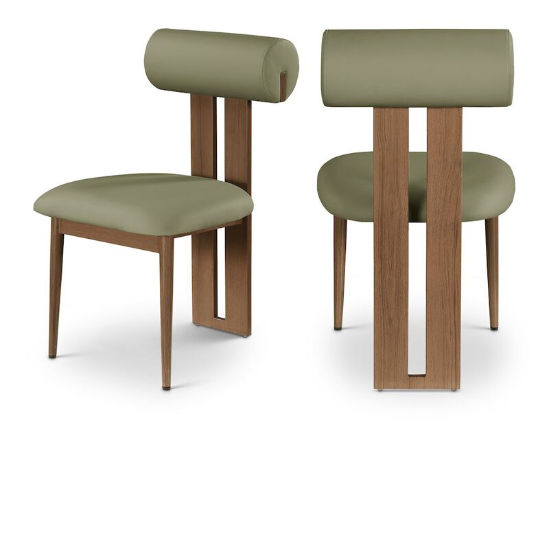 Meridian Furniture Dario Green Vegan Leather Dining Chair, Set of 2