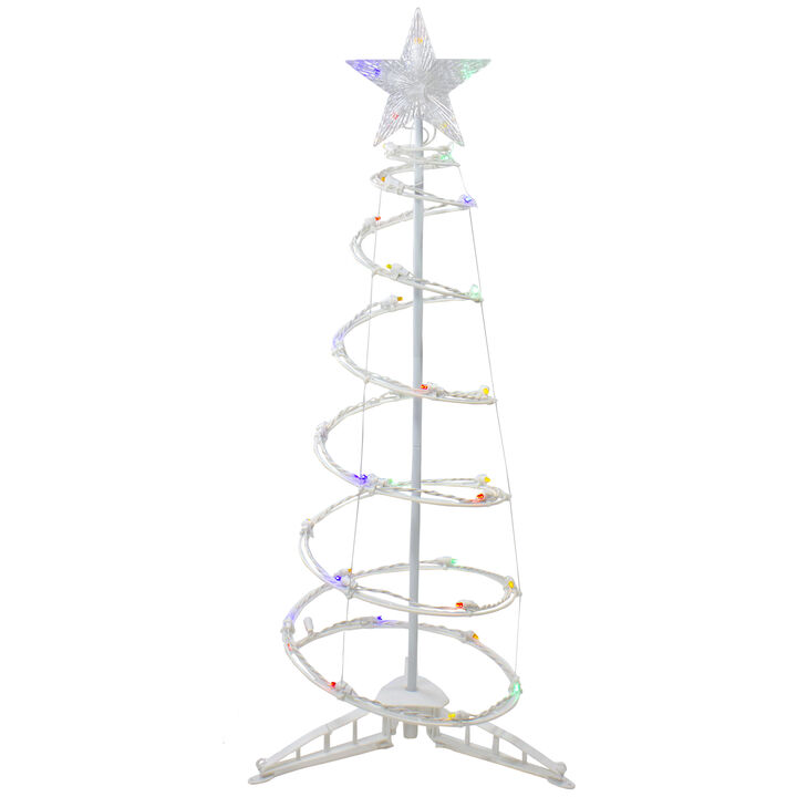 3ft LED Lighted Spiral Cone Tree Outdoor Christmas Decoration  Multi Lights