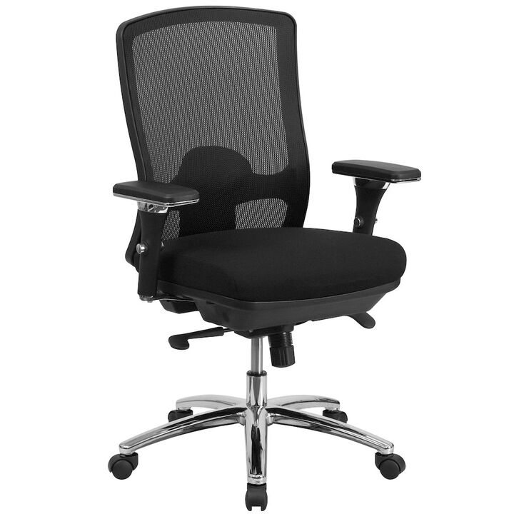 HERCULES Series 24/7 Intensive Use Big & Tall 350 lb. Rated Black Mesh Multifunction Swivel Ergonomic Office Chair