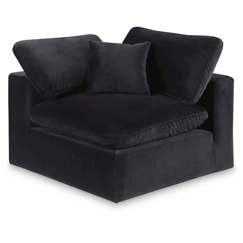 Meridian Furniture Comfy Black Velvet Modular Corner Chair