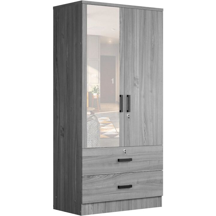 Woodpeckers Furniture And Mattress Wardrobe with Mirror & Drawers