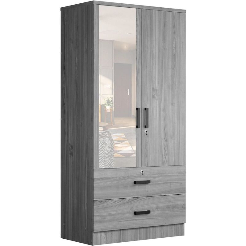 Woodpeckers Furniture And Mattress Wardrobe with Mirror & Drawers