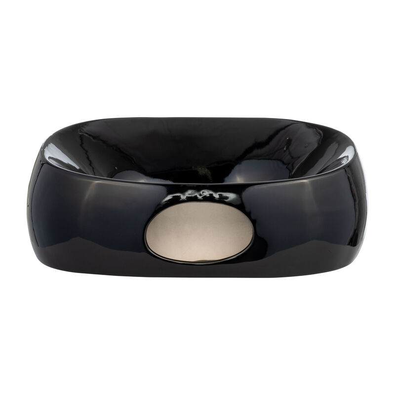 11"H Oval Vase, Shiny Black image number 5