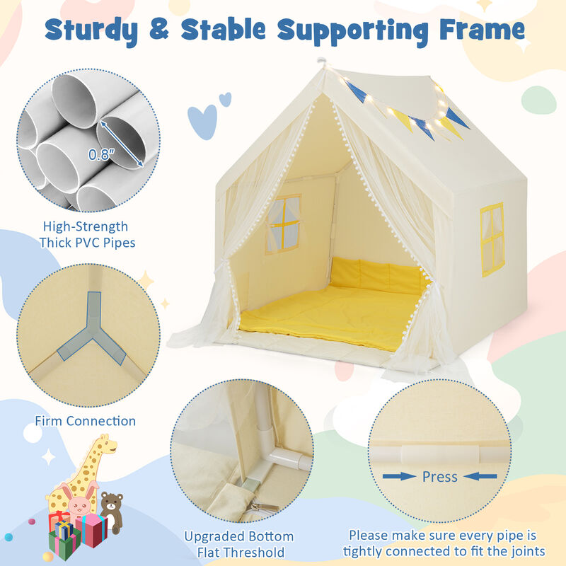 Play Tent with Washable Cotton Mat &ndash; Perfect Kids&rsquo; Holiday or Birthday Gift