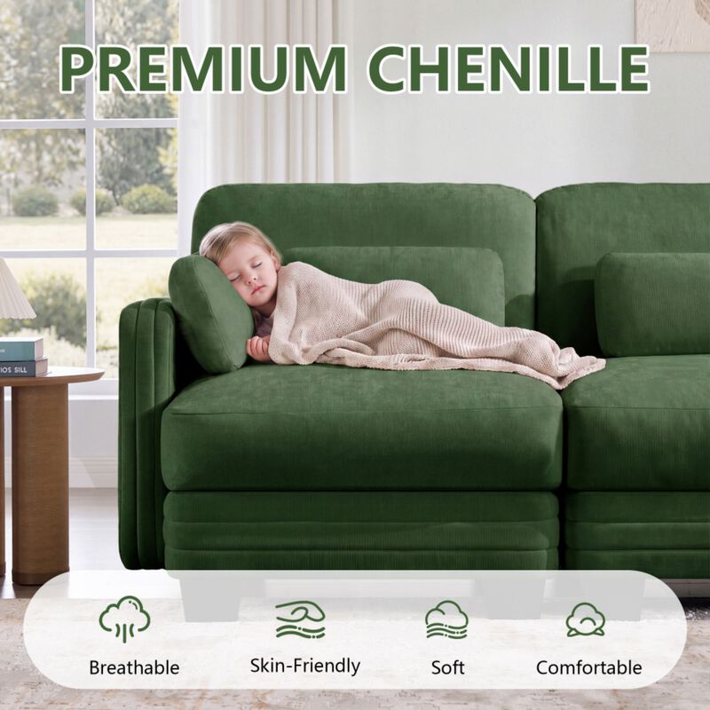 Dresok Chenille U-Shaped Modular Sectional Sofa image number 5
