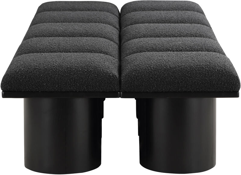 Meridian Furniture Pavilion Black Boucle Fabric Bench