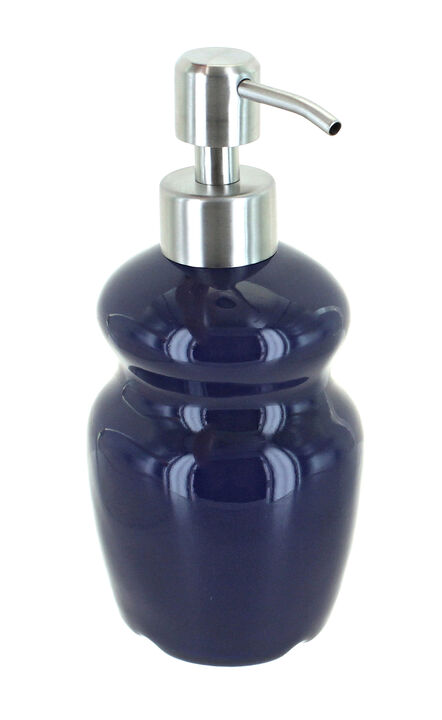 Blue Rose Polish Pottery Cobalt Soap Dispenser