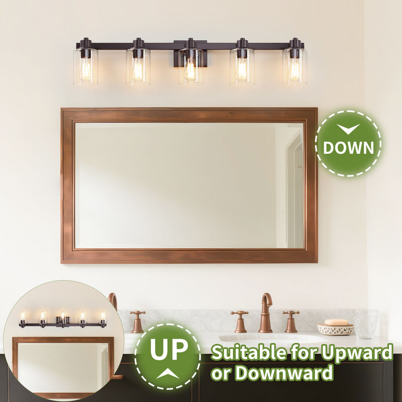 40.6" Modern 5-Light Dimmable Indoor Wall Sconce image number 7