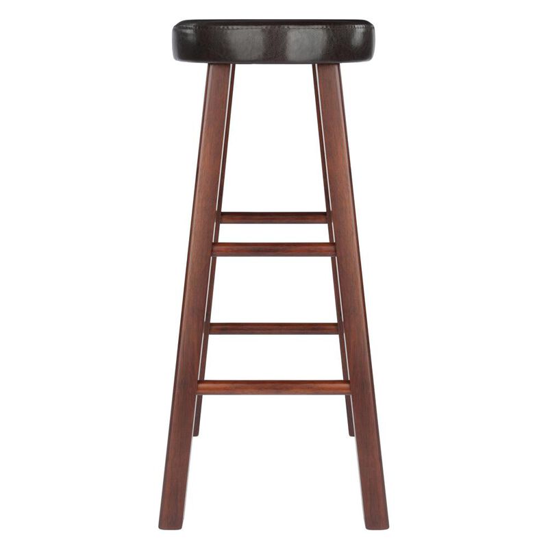 Maria Cushioned Bar Stool, 2-Pc Set, Espresso & Walnut