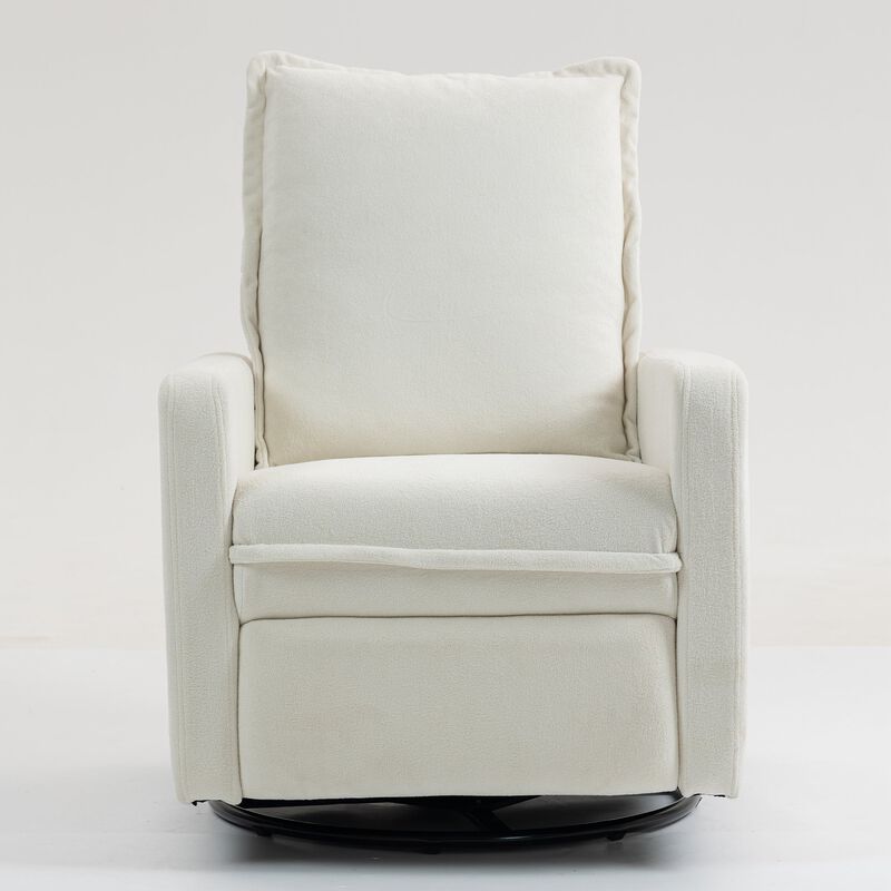 Short Plush Armchair Sofa Manual Button Recliner Chair image number 4