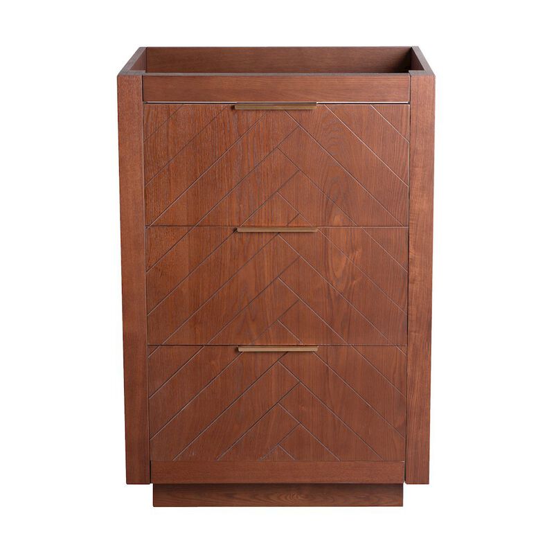 Daxton 24" Freestanding Bathroom Vanity Cabinet without Top in Brown Oak image number 0