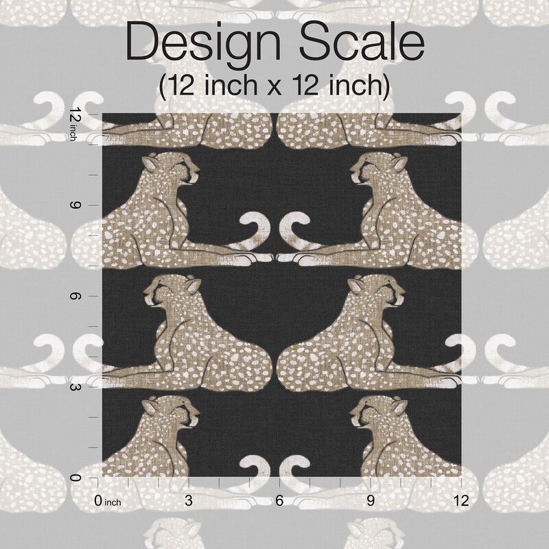 Reclining Cheetahs Black Peel & Stick Wallpaper (Double Roll) image number 5