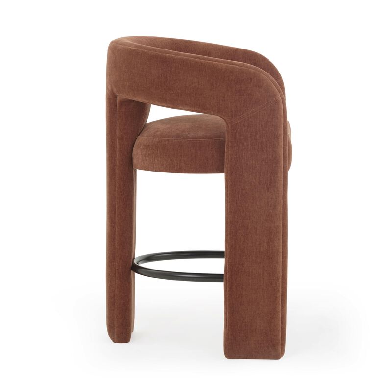 Malone Taupe Performance Chenille Counter Stool image number 3