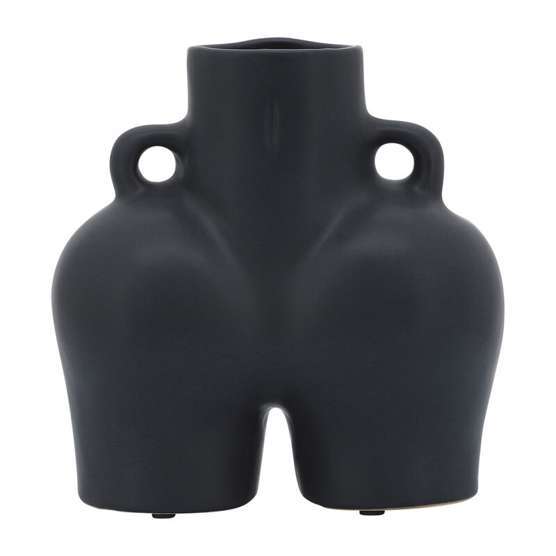 Cer, 7" Half Body Vase, Black image number 4