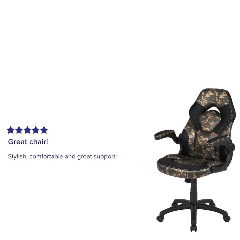 Flash Furniture X10 Gaming Chair Racing Office Computer Swivel Chair, White/Black LeatherSoft image number 1