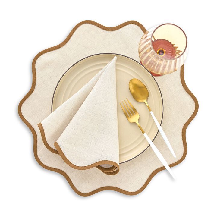 Linen Placemats - Giselle Scallop Edge