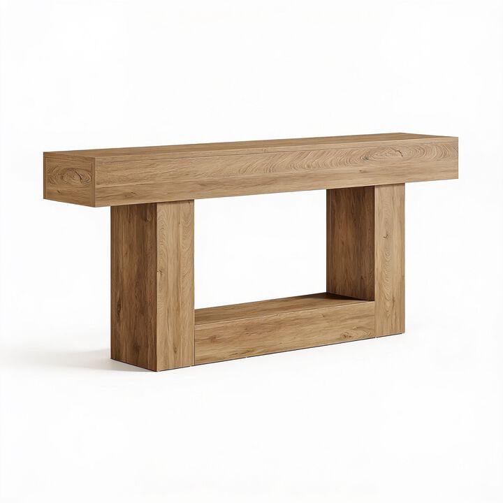 Tribesigns Farmhouse 2-Tier Wood Console Table