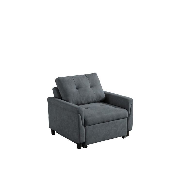Hannah Dark Gray Woven Convertible Armchair