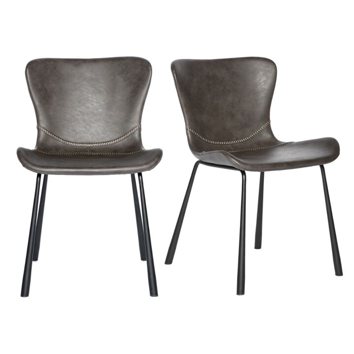Contemporary Faux Leather Side Chairs – Set of 2 for Dining Room