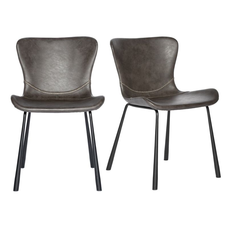 Contemporary Faux Leather Side Chairs – Set of 2 for Dining Room