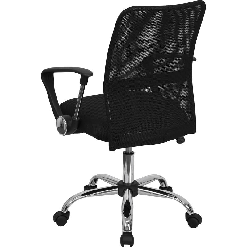 Jenkins Mid-Back Mesh Swivel Task Office Chair with Lumbar Support Band and Arms image number 6