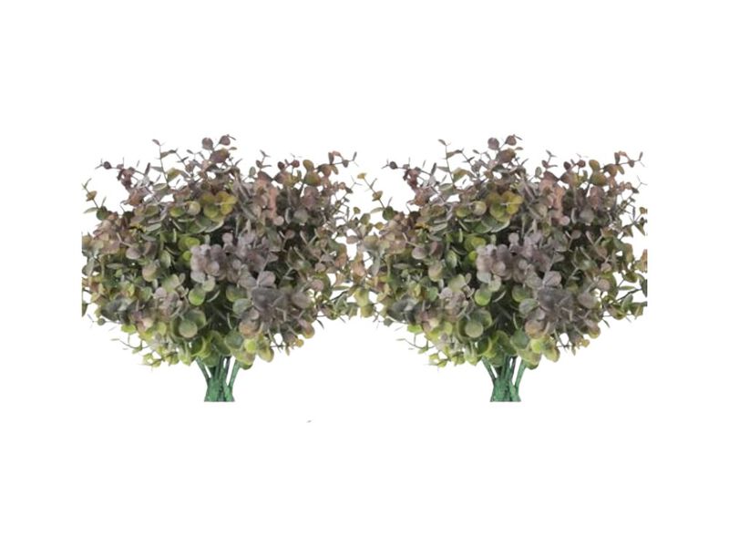 8 Bundles Artificial Greenery Plants Stems Outdoor Fake Eucalyptus Boxwood Vase image number 0