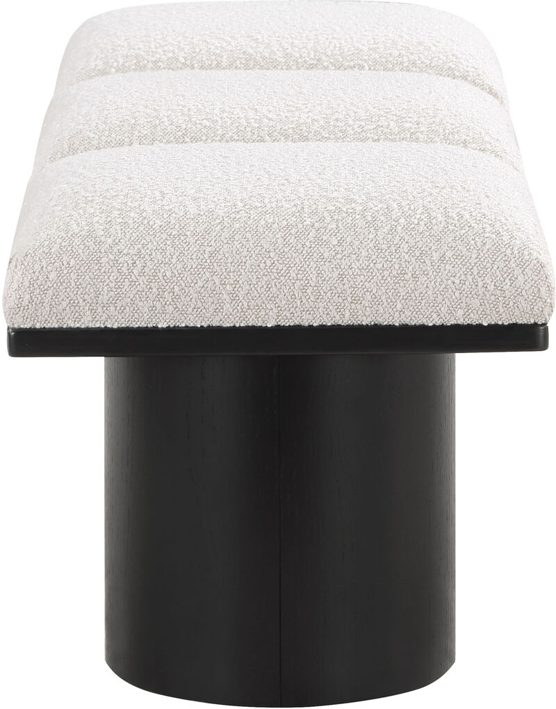 Meridian Furniture Pavilion Cream Boucle Fabric Bench