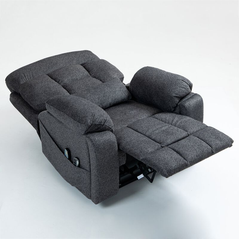 Velvet Electric Lift Recliner with Heating and Massage, Power Lift Sofa Chair with 2 Pocket Cup Holders, 2 Remote Controls, 4 OKIN Motors image number 3