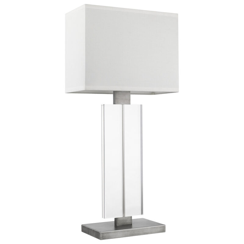 Hivvago 31" Silver Metal and Acrylic Buffet Lamp With White Shade