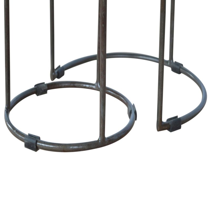 End Table Set of 2 with Iron Base