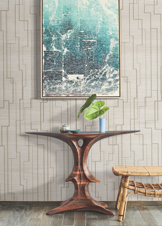 Inlay Line White Wallpaper
