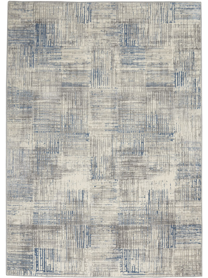 Solace SLA03 Ivory/Gray/Blue 5'3" x 7'3" Rug image number 0