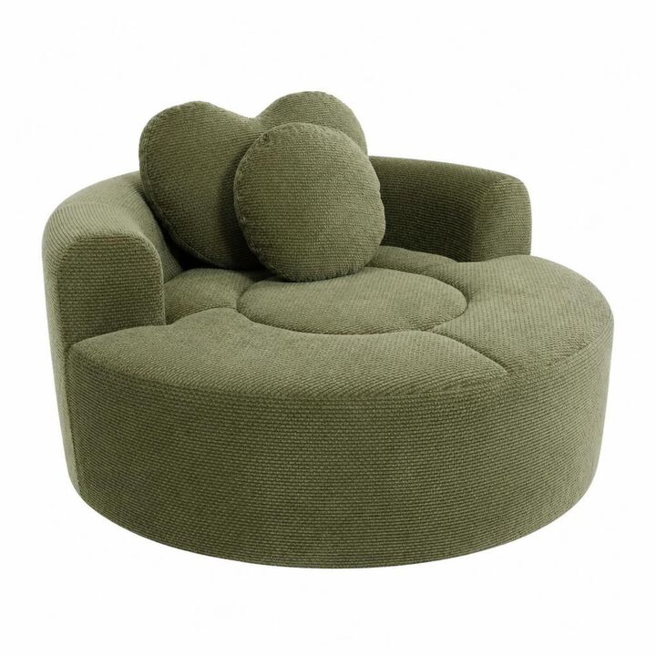GOODSILO Multi-functional Round Memory Foam Sectional Convertible Sofa Bed Cloud Couch for Small Living Spaces, Apartments and Offices