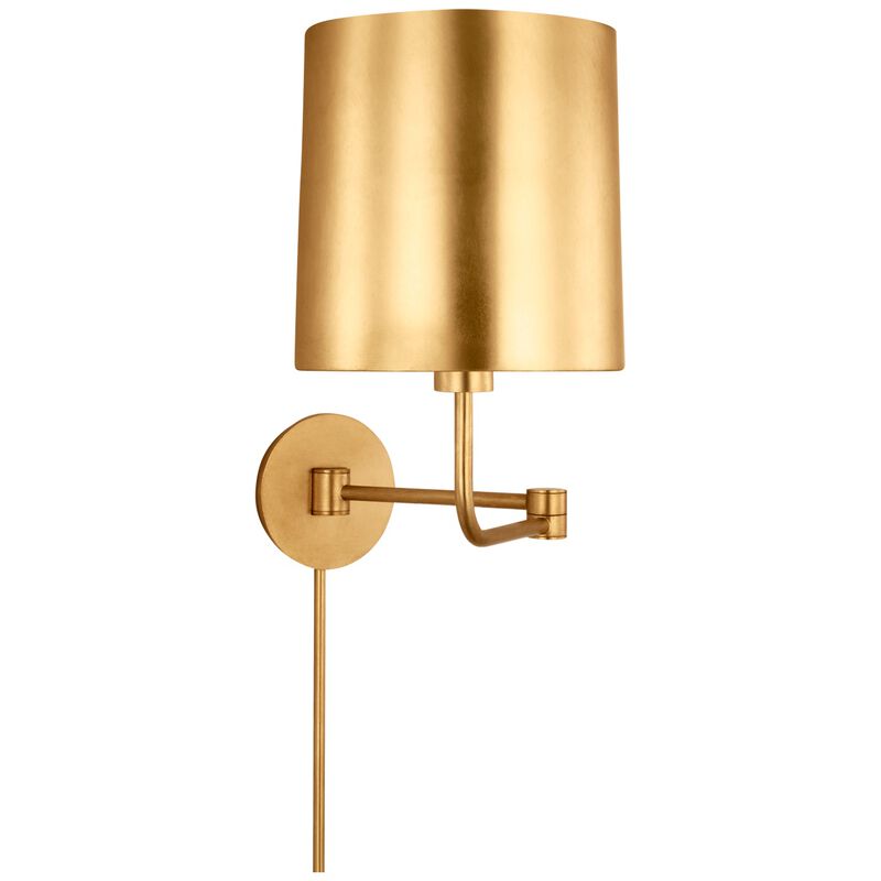 Go Lightly Swing Arm Wall Light in Gold