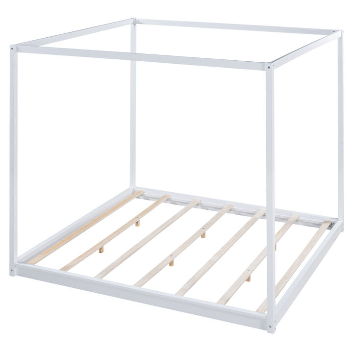 Merax King Size Canopy Platform Bed with Support Legs